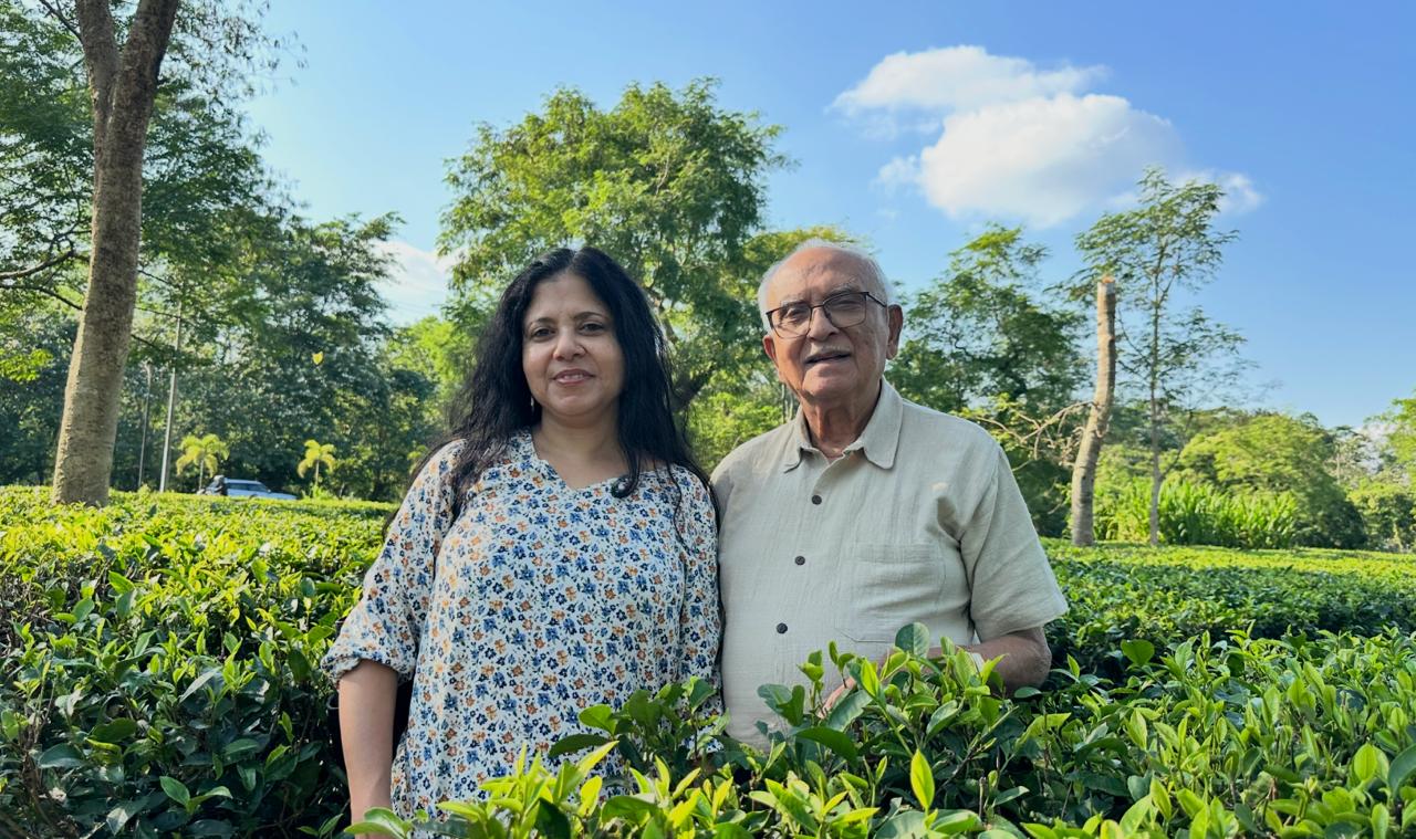 Bagaan Chai Co. Founders in Assam Tea Garden - Premium Single Origin Organic Tea Plantation